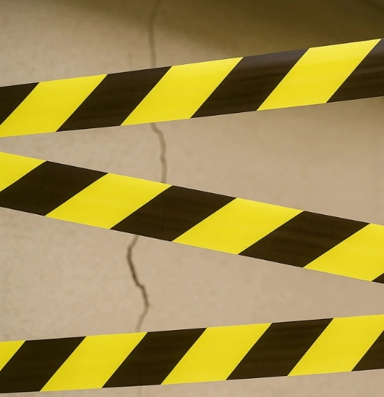 Stucco warning tape cracked stucco